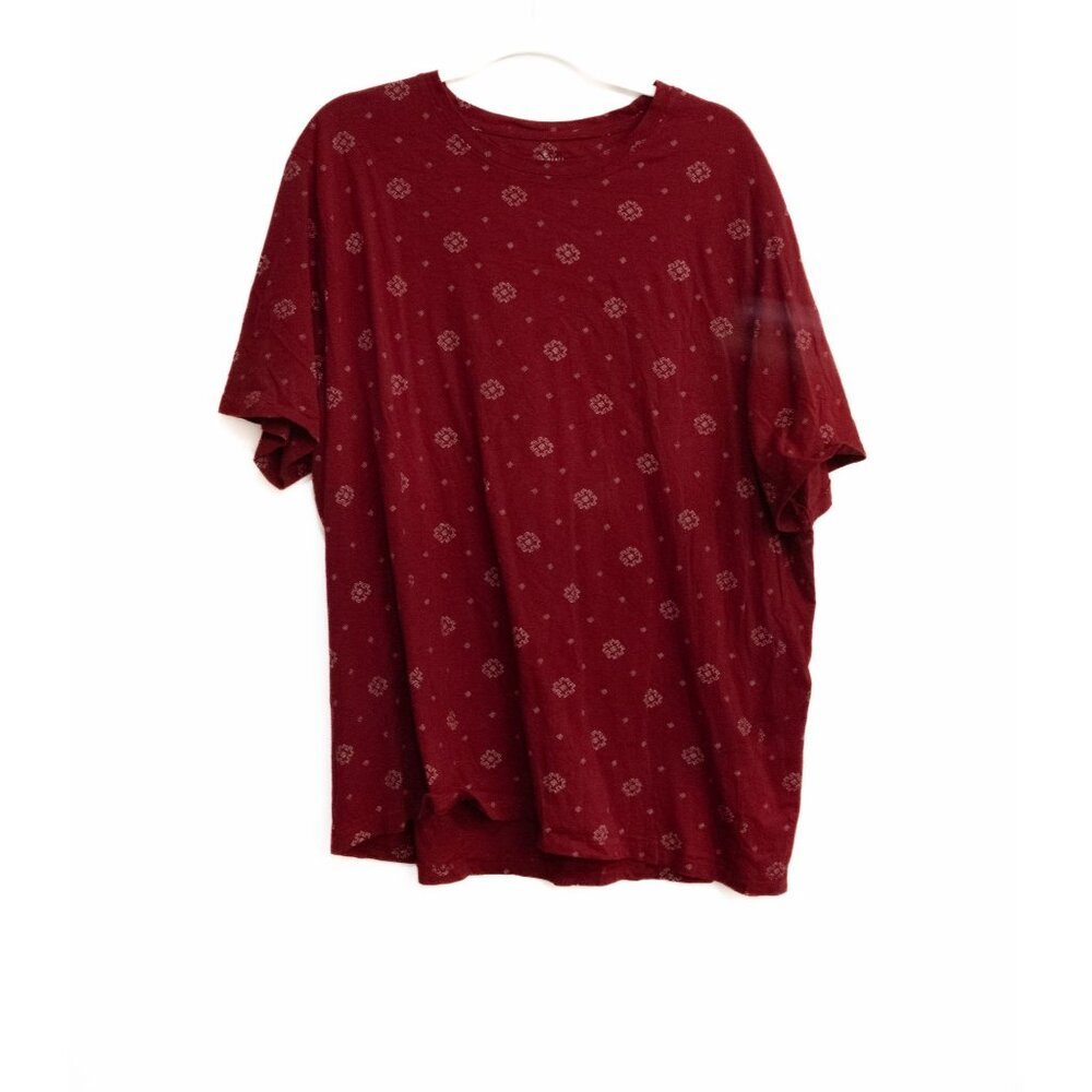 Red Patterned Loose-Fit T-Shirt